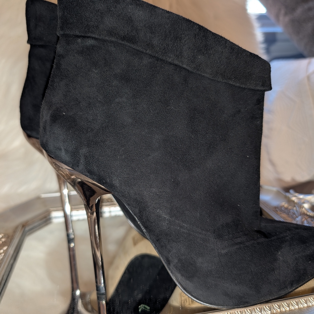 Aldo Black Suede Heeled Boots